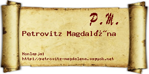 Petrovitz Magdaléna névjegykártya